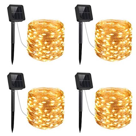 AMIR Upgraded Solar String Lights, 4 Pack 33ft Mini 100 LED Outdoor String Lights, Waterproof 8 Lighting Modes Solar ... Solar Powered Fairy Lights, Solar Powered Outdoor Lights, Fairy Christmas, Outdoor Decorative Lights, Led String Lights Outdoor, Copper Wire Lights, Outdoor Fairy Lights, Solar String Lights Outdoor, Starry Lights