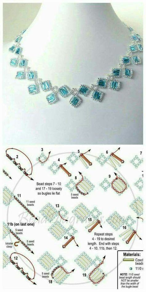 Beaded Necklace Patterns, Beadwork Necklace, Beaded Jewelry Tutorials, Handmade Jewelry Tutorials, Necklace Patterns, Seed Bead Tutorial, 자수 디자인, Beaded Bracelet Patterns, Handmade Beaded Jewelry