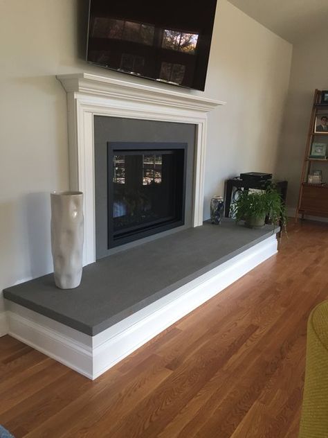 Bluestone Fireplace, Fireplace Hearth Ideas, Fireplace Hearth Stone, Slate Fireplace Surround, Hearth Ideas, Indoor Fireplaces, Hearth Stone, Fireplace Redo, Slate Fireplace