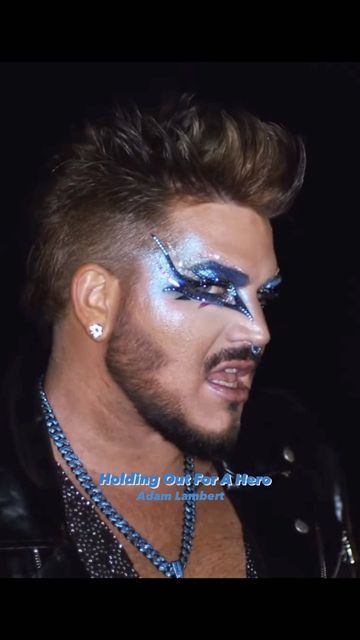 Adam Lambert Makeup Eye, Adam Lambert Makeup, Drag King Makeup, Cinderella Quinceanera Themes, Cinderella Quinceanera, Pompadour Hairstyle, Drag King, Quinceanera Themes, Adam Lambert