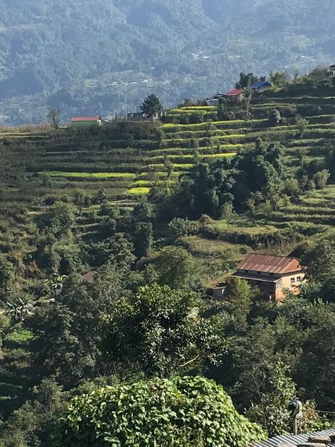 The valleys and hills surrounding Katmandu in Nepal are stunning! #travel #explore #nepal #hills Katmandu Nepal, Peaceful People, Hills And Valleys, Green Hills, Travel Locations, Line Drawings, My Travel, Travel Art, Time Travel