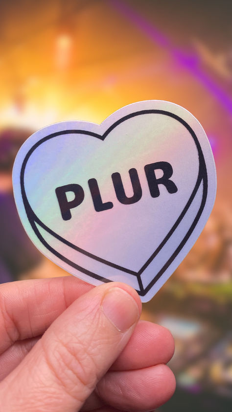 #plur #peaceloveunityrespect #peace #love #unity #respect #plurvibes Plur Tattoo, Kandi Heart, Trippy Stuff, Edm Rave, Waterproof Stickers, Peace Love, Friends Quotes, Logo Inspiration, Peace And Love