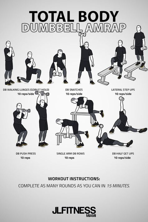 Dumbell Amrap Workout, Dumbbell Amrap Workout, Dumbbell Amrap, Side Workouts, Workout Instructions, Dumbbell Workout At Home, Amrap Workout, Workout Hiit, Full Body Dumbbell Workout