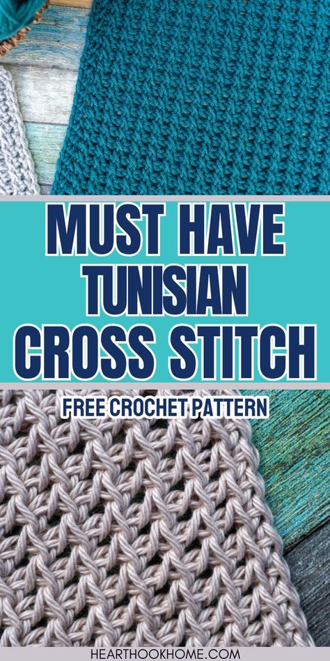 Dive deep into the Tunisian Crossed Stitch and discover the beautiful X's and vertical columns it creates. In this tutorial, learn this squishy and textured stitch that's perfect for both blankets and garments. Let's crochet! Tunisian Crochet Cross Stitch, Textured Crochet Stitches, Crossed Stitch, Tunisian Stitches, Basket Weave Crochet, Crochet Throws, Tunisian Crochet Blanket, Basketweave Stitch, Tunisian Crochet Patterns