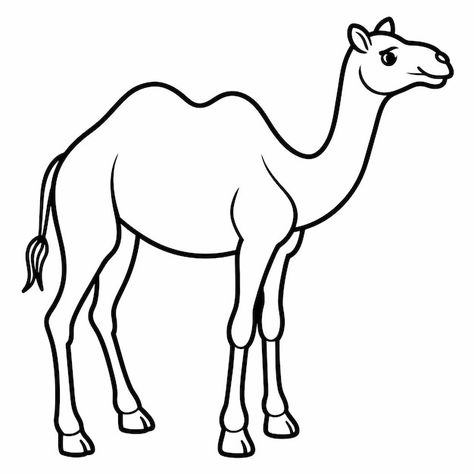 Premium Vector | Coloring book cute camel with outline stroke Camel Drawing Easy, Animal Outline Drawing, Camel Drawing, Camel Craft, Camel Painting, Drawing Pictures For Kids, Pallet Planters, Animal Outline, Cow Drawing