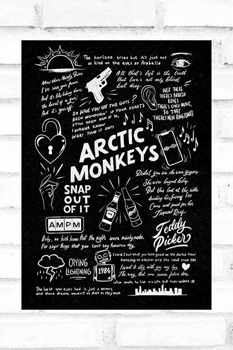 Get your hands on the ultimate Arctic Monkeys fan art! Our Hewson Doodle Lyric Poster features unique artwork and lyrics from your favorite songs. Get it here: https://www.amazon.co.uk/Arctic-Monkeys-Doodle-Lyric-Poster/dp/B09KBXC7M1?crid=3T1BJAHPRI0KC&keywords=arctic%2Bmonkeys%2Bposters%2Bfor%2Bbedroom&qid=1679261830&sprefix=arctic%2Bmonkeys%2Bposters%2Bfor%2Bbedroom%2Caps%2C108&sr=8-5&th=1&linkCode=sl1&tag=monkeysandmus-21&linkId=992ee513d9804c071f2ab5a7bcf3eadc&language=en_GB&ref_=as_li_ss_tl Arctic Monkeys Print, Drawing Ideas Easy Doodles, Shoe Art Drawing, The Arctic Monkeys, Monkey Gifts, Book Drawing Ideas, Scratch Book, Art Drawing Ideas, Monkey Print