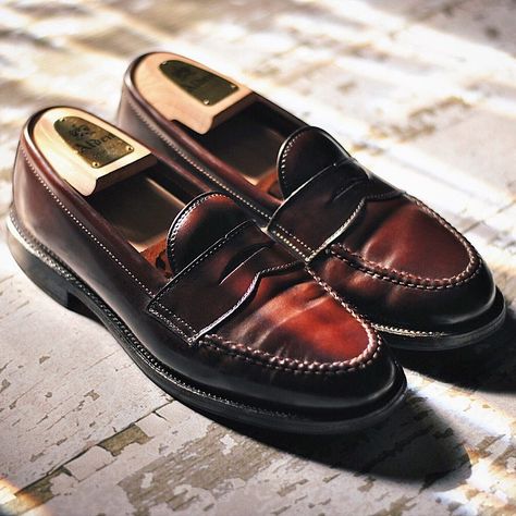 alden cordovan penny loafers Alden Shoes Men, Alden Loafer, Alden Cordovan, Shell Cordovan Shoes, Alden Shoes, Cordovan Shoes, Shoe Shine, Mens Fashion Classy, Ivy League