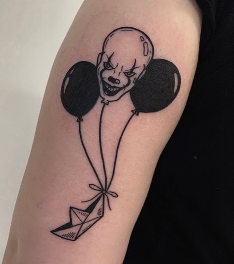 Creepy Clown Tattoo, Jack In The Box Tattoo, Small Clown Tattoo, Pennywise Tattoo, Clown Tattoo, Clever Tattoos, Friday 13th, Harry Potter Tattoos, Old School Tattoo Designs