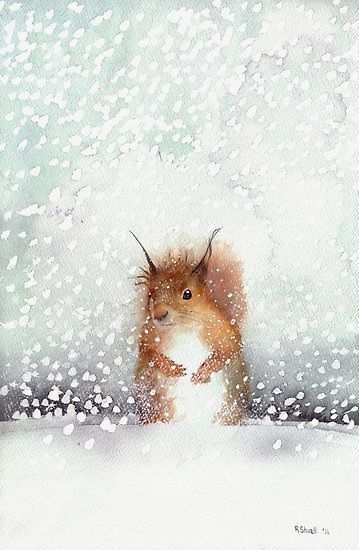 Little G Squirrel Art, 동화 삽화, Fox Squirrel, Deer Fawn, A Squirrel, Red Squirrel, Winter Art, Arte Animal, Watercolor Inspiration