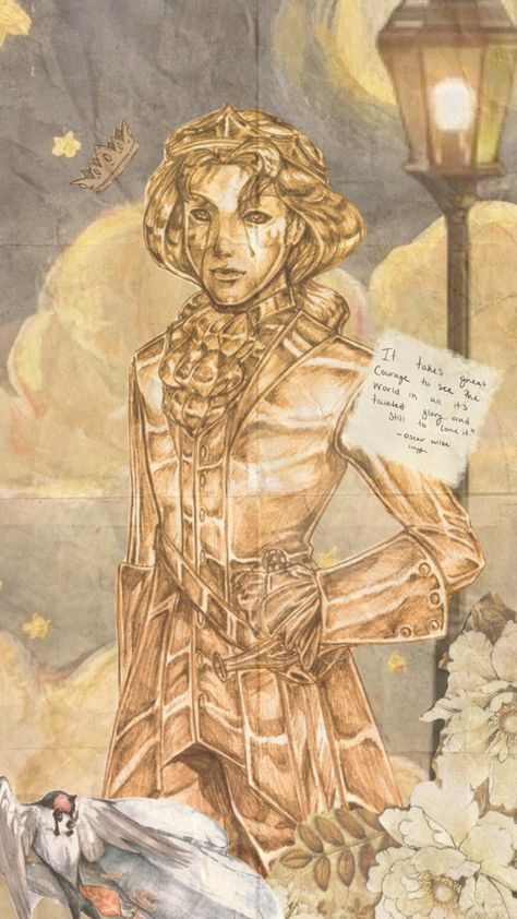 the happy prince - oscar wilde Oscar Wilde Fanart, The Happy Prince Oscar Wilde, Happy Prince Oscar Wilde, Happy Prince, The Happy Prince, Fairy Aesthetic, Fairytale Art, Oscar Wilde, Art Drawings Sketches Simple