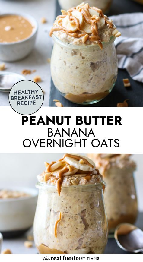 A popular, dynamic duo comes together with five other ingredients to make Peanut Butter Banana Overnight Oats. A make-ahead, healthy and delicious breakfast that’s perfect for busy mornings and will surely be a hit for kids & adults. Pb And Banana Overnight Oats, Overnight Oats Pb Banana, Overnight Peanut Butter Banana Oats, Chocolate Banana Overnight Oats Healthy, Healthy Banana Overnight Oats, Banana Nutella Overnight Oats, Pbfit Overnight Oats, Overnight Oats With Pb2 Powder, Overnight Oats Kids Will Eat