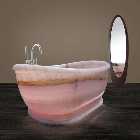 Rose Quartz Bathtub, Onyx Bathtub, Quartz Bathtub, Bathtub Aesthetic, Quartz Bathroom, Marble Bathtub, Stone Tub, Best Rose, Italian Home