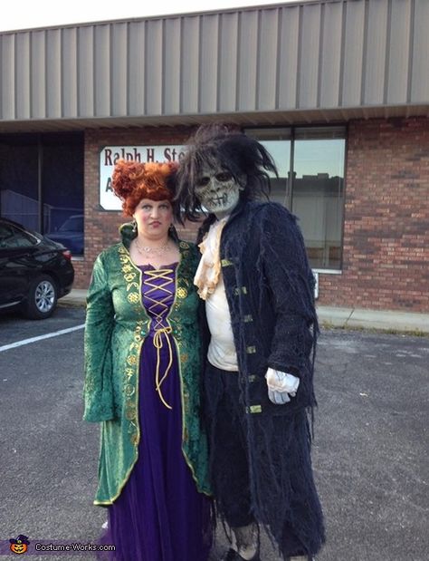 Winifred And Billy Costume, Hocus Pocus Couples Costume, Billy Hocus Pocus Costume, Hocus Pocus Costume Diy, Billy Butcherson Costume, Winifred Sanderson Costume, Hocus Pocus Halloween Costumes, Hocus Pocus Winifred, Native American Halloween Costume