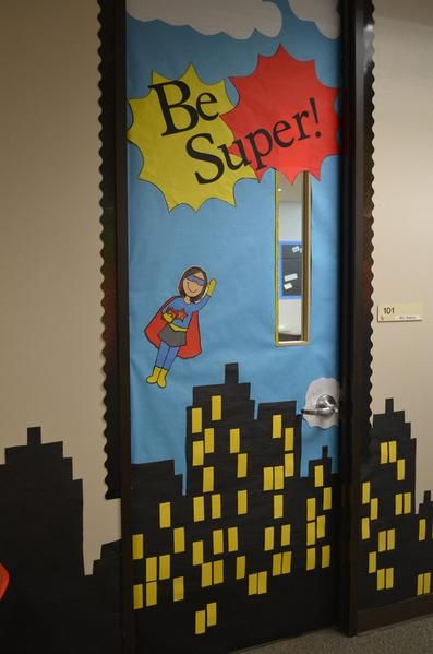 Superhero Classroom Door, Superhero School Theme, Hero Classroom Theme, Superhero School, Superhero Classroom Theme, Bored Teachers, Classroom Welcome, Superhero Classroom, Super Hero Theme