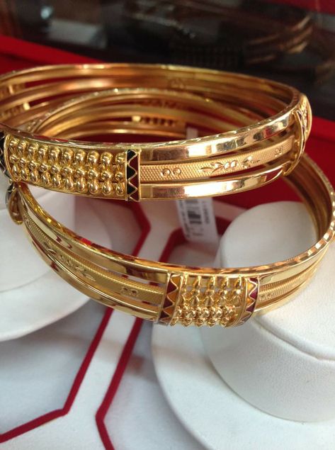 22kt Hallmark Jewelry Gold Kada Design For Women Indian, Kada Design For Women, Gold Kada Design For Women, Gold Kada Design, Kada Design, Plain Gold Bangles, Gold Jewelry Prom, Gold Kada, Gold Bangles Indian