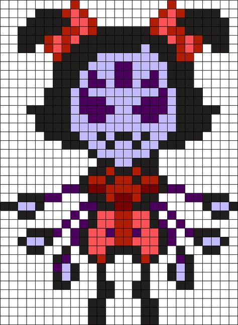 Muffet Perler Bead Pattern / Bead Sprite Undertale Pixel Art, Modele Pixel Art, Perler Creations, Easy Perler Beads Ideas, Pixel Art Templates, Perler Art, Perler Bead Templates, Hama Bead, Diy Perler Bead Crafts