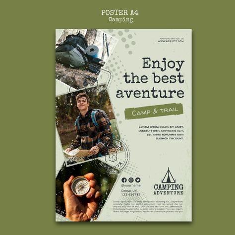 Free PSD | Camping vertical poster template with dots design Yg Logo, Class Poster Design, Spring Sale Poster, Camping Poster, Adventure Poster, Camp Design, Poster Nature, Nature Poster, Billboard Signs