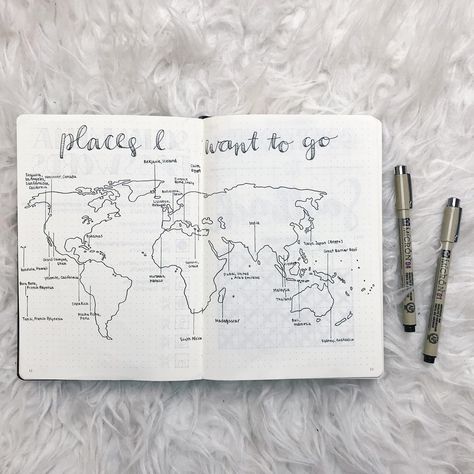 Places I Want To Go, Instagram Journal, Travel Tracker, Dream Inspiration, What Is Your Dream, Journal Black, Bullet Journal 2019, Inspiration Instagram, Bullet Journal Layout