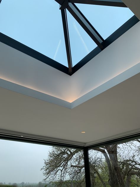 Skylight Living Room Ceilings, Roof Lantern Lighting Ideas, Sky Lights In Kitchen, Roof Lantern Lighting, Skylight Lighting, Lantern Roof Light, Skylight Living Room, Lantern Roof, Sky Window