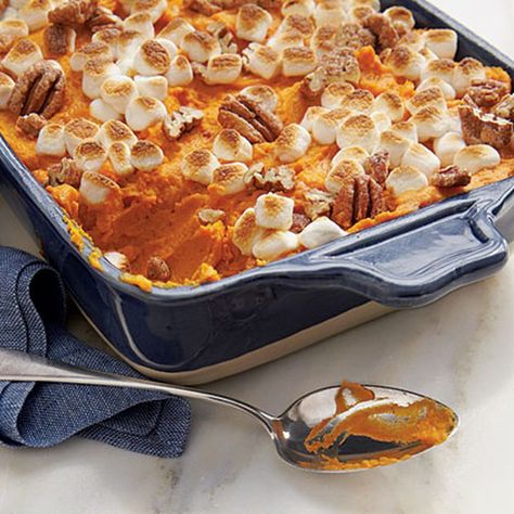 Sweet Potato-Carrot Casserole Easter Casserole, Ham And Noodle Casserole, Carrot Casserole, Easy Easter Dinner, Sweet Potato Carrot, Candied Pecan, Sweet Potato Recipes Casserole, Emile Henry, Spiced Pecans