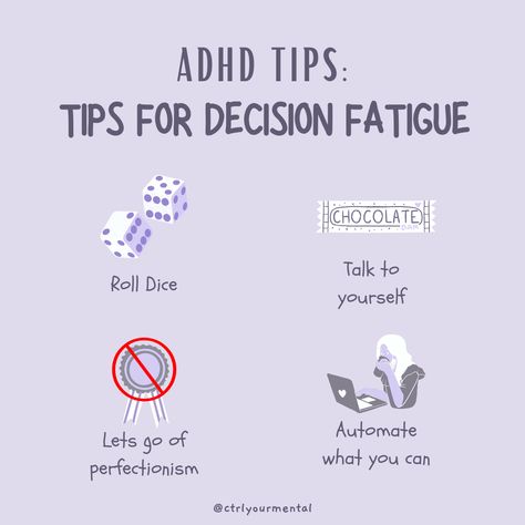 Hey, decision-makers! Today, let's tackle a common challenge for individuals with ADHD: decision fatigue. 💤⚖️ Living with ADHD means our minds are constantly buzzing with ideas and possibilities. But when faced with numerous choices, we can easily feel overwhelmed and drained. Fear not, for we have tips to combat decision fatigue! • #ADHDawareness #DecisionFatigue #TipsAndTricks #SelfCareMatters #SupportAndEmpower Decision Fatigue Tips, Decision Fatigue, Classroom Anchor Charts, Nonverbal Communication, Todo List, Therapy Worksheets, Coping Strategies, Coping Skills, Self Help