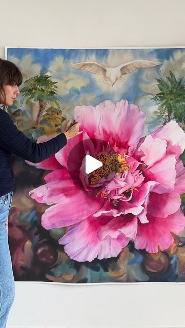 Janet Pulcho on Instagram: "In my new series of paintings I analyze renaissance paintings through the prism of my giant flower composition ☺️ #watercoloring #watercolorflowers #flowerart #elledecor #watercolorpainting #botanicalartist #botanicalpainting #artcollector #tempuradesign #watercolor_guide #modernpainting #flowerdesign #peonypainting #watercolorartist #largepainting #watercolorflorals #botanicaldrawing #contemporaryart #contemporarypainting #realisticart #aquarelle" Janet Pulcho, Watercolor Guide, Flower Composition, Series Of Paintings, Peony Painting, Giant Flowers, Botanical Painting, Painting Flowers, Botanical Drawings