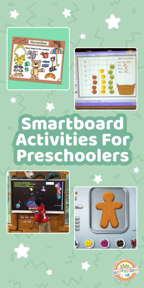 If you are a preschool teacher and are looking for the best ways to make use of the interactive whiteboard, we've got you! Here are four smartboard activities perfect for young children. Smartboard Activities For Preschool, Preschool Smartboard Activities, Interactive Whiteboard Activities, Smartboard Activities, Smart Board Activities, Stem Classes, Add Kids, Activities For Preschoolers, Interactive Whiteboard