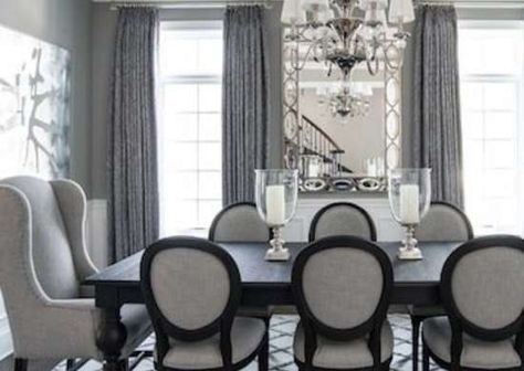 Gray Dining Room Grey Dining Tables, Traditional Dining Rooms, Dining Room Remodel, Grey Dining Room, Dinning Room Design, Dining Room Colors, White Dining Room, Dining Room Interiors, Traditional Dining