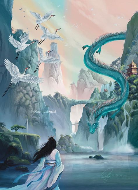 The Dragons Promise Fanart, Six Crimson Cranes Aesthetic, Six Crimson Cranes Fanart, Dragons Promise, Six Crimson Cranes, Crane Drawing, Mythology Books, Throne Of Glass Books, Beneath The Sea