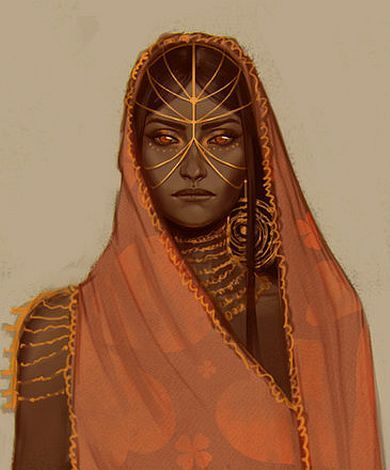 Desi Character Art, Fantasy Priestess, Middle Eastern Character Design, North African Character Design, African Fantasy Art, Middle Eastern Warrior Art, Dnd Middle Eastern, African Fantasy Aesthetic, West African Fantasy Aesthetic