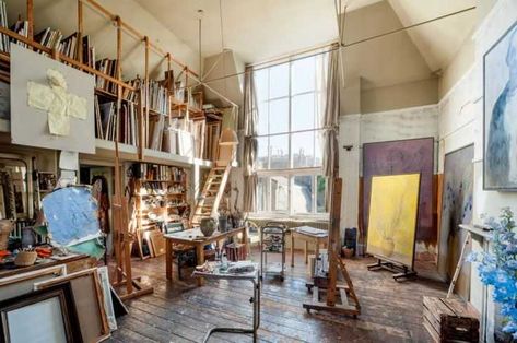 Art Studio Interior, Art Studio Room, Modern Living Room Interior, Art Studio Design, Guest Cabin, Dream Studio, Studio Room, Studio Interior, Small Bathroom Design