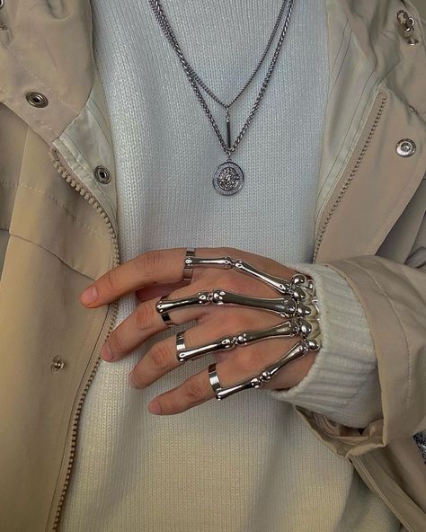 @akarobrvck orr Shimotu on Instagram Hands Accessories, Skeleton Hand Bracelet, Hand Bracelet With Ring, Bracelet With Ring, Women Cosplay, Hand Accessories, Hand Bracelet, Skeleton Hand, Cosplay Halloween