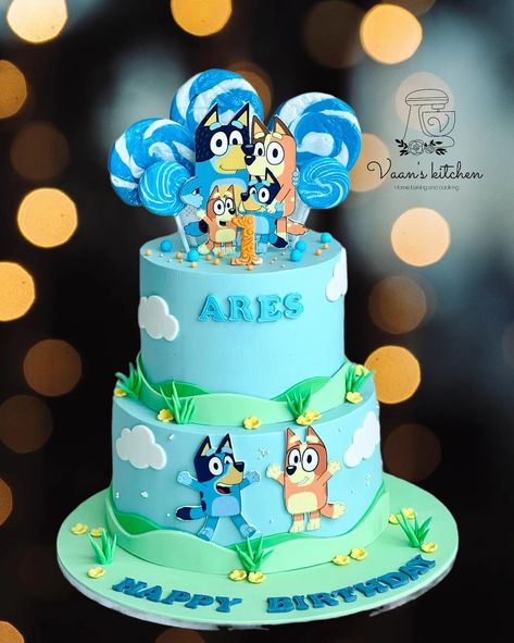 Bluey Birthday Cake 💙. #birthdqaycakes #cupcakes #buttercreamcakes #fondantcakes #customcakes #handmadetopper #cakedecor #cakedesign #sydneycake #sydneycakes #vaanskitchen #spongecake #blueycake #blueycakes #blueycakeforboys Bluey Birthday Cake, Bingo Cake, Blue Birthday Cakes, 2nd Birthday Party For Boys, Duck Cake, 5th Birthday Cake, Bluey Birthday, Boy Birthday Cake, 6th Birthday Parties