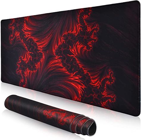 AmazonSmile : Gaming Mouse Pad, veecom Red Large Mouse Pad 31.5×15.75In, Large Gaming Mouse Pads, Long Big Mouse Pad XL Mouse Mat with Non-Slip Base, Extended Keyboard Mousepad Flame Pattern (Black Red) : Office Products Big Mouse, Computer Mat, Red Office, Flame Pattern, Gaming Pad, Desk Mouse Pad, Gaming Stuff, Flame Design, Keyboard Pad