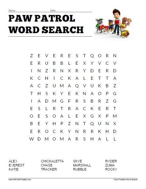 Free Printable Paw Patrol Word Search. Free Printable Paw Patrol Word Search for kids. Great activity from the TV series where Paw Patrol Activities Free Printable, Paw Patrol Activity Sheets, Paw Patrol Worksheets Free Printables, Paw Patrol Worksheets, Paw Patrol Activities, Cvc Worksheets Free, Paw Patrol Games, Earth Day Worksheets, Paw Patrol Printables