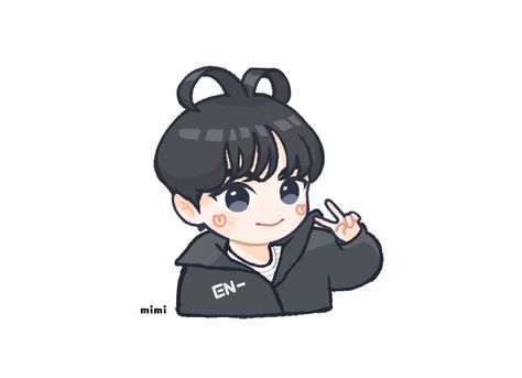 Kpop Chibi Fanart, Enhypen Cute Drawing, Enhypen Cute Cartoon, Chibi Jungwon, Jungwon Fanart Cute, Enhypen Cartoon, Jungwon Fanart, Jungwon Cartoon Fanart, Enhypen Fanart Jungwon