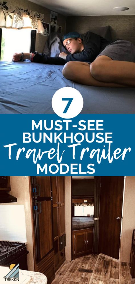 Bunkhouse travel trailers are extremely popular with families for obvious reasons. We love our Keystone RV and it's perfect for our family RV travels. Come check out the different floorplans and see if one of these models is exactly what you're looking for. #traveltrailers #bunkbed #bunkhouse #keystonerv #rvliving #rvtravel Trailer Bedroom Ideas, Travel Trailer Bathroom, Trailer Bedroom, Seasonal Campsite, Bunkhouse Ideas, Trailer Bathroom, Camper Storage Ideas Travel Trailers, Forest River Travel Trailer, Campsite Ideas