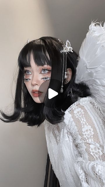 Haku on Instagram: "I’m glad my last angel look was well received 🥹here’s another one 👁️👁️💋👁️👁️  #makeup #angel #angelmakeup #fantasy #fantasymakeup #benotafraid" Angel Makeup Ideas, Angel Look, Angel Makeup, Nordic Tattoo, Fantasy Makeup, Angel Eyes, April 20, Another One, My Last