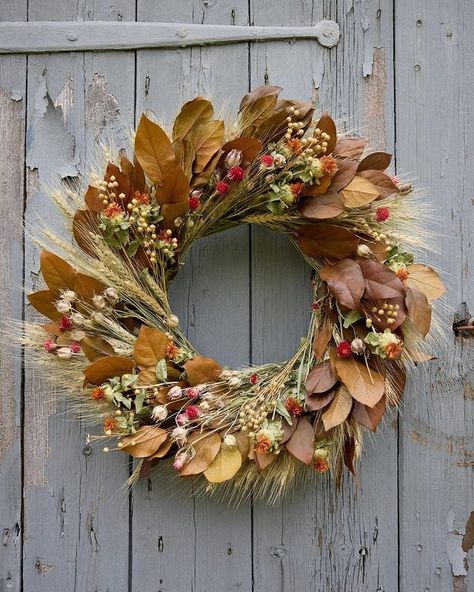 Dried Wreaths, Dried Wreath, Globe Amaranth, Flower Meanings, Felt Garland, Harvest Decorations, Seasonal Wreaths, Wreaths & Garlands, Easter Shopping