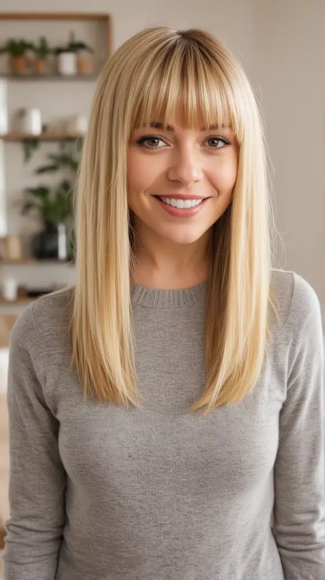 23 Ultimate Guide to Long Bob Haircuts 2024: Styles, Tips & Care for All Hair Types Long Inverted Bob With Bangs, Bob Highlights, Long Bob With Fringe, Long Bob Haircut With Layers, Medium Length Hair With Bangs, Layer Hair, Haircuts 2024, Brown Bob, Dark Blonde Hair Color