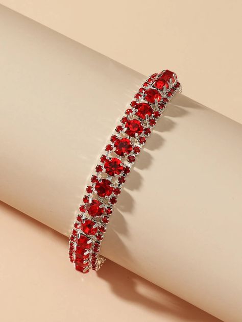 Red Stone Bracelet, Accessories Board, Quinceanera Jewelry, Quinceañera Ideas, Fancy Jewellery Designs, Red Accessories, Gold Rings Fashion, Prom Jewelry, Bangles Jewelry Designs