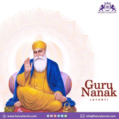 Today is the 553rd birth anniversary of Guru Nanak Dev Ji. He laid the foundation of the Sikh religion and brought enlightenment to this world. The festival honours his life, achievements and legacy. On this day, a 48-hour non-stop recitation of the Guru Granth Sahib, called Akhand Path, is held in the Gurudwaras. #henryharvin #gurpurab #indianfestivals Guru Granth Sahib, Guru Nanak Dev Ji, Guru Nanak Jayanti, Nanak Dev Ji, Dev Ji, Guru Nanak, Download Cute Wallpapers, Sai Baba, Indian Festivals