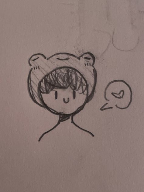 Cool People Drawings, Cute Anime Drawings Easy, Cool Hats Drawing, Hat Ideas Drawing, Frog Hat Drawing, Hats Drawing, Cute Anime Doodles, Frog Cute Drawing, Frog Drawing With Mushroom