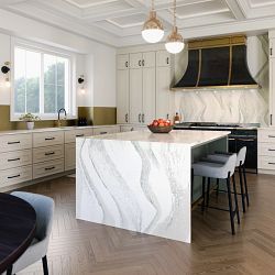 Popular Kitchen Countertops, Cambria Quartz Countertops, Cambria Countertops, Scandinavian Kitchen Design, Marble Countertops Kitchen, Cambria Quartz, Kitchen Countertop Materials, Small Kitchen Layouts, Popular Kitchens