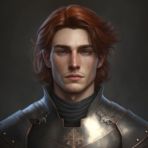 Ginger Man Character Design, Red Haired Knight Male, Ginger Male Character Art, Red Head Male Character Art, Ginger Character Art, Red Hair Princess, Brown Hair Male, Red Head Boy, Daena Targaryen