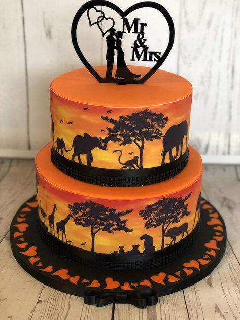 African-themed wedding cakes are crawling up all the corners of the Internet. These masterpieces are adding glamor to the wedding. Therefore, we present to you 13 Afrocentric wedding cakes that’ll leave you in awe. Lion King Wedding, Africa Cake, African Wedding Cakes, African Cake, African Wedding Theme, African Inspired Wedding, Wedding Cake Boxes, Africa Wedding, Safari Wedding