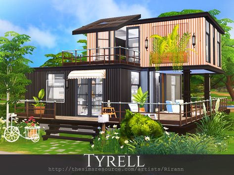 Sims 4 Modern House, Tiny Container House, The Sims 4 Lots, Sims Inspiration, Sims Houses, Sims 4 House Plans, Sims Ideas, Sims 4 House Design, Casas The Sims 4