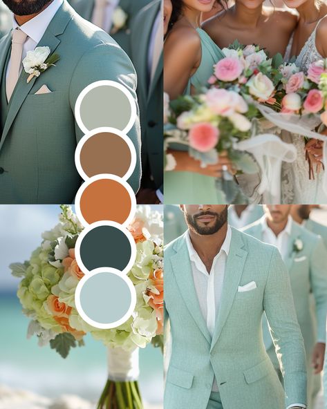 wedding Wedding Colors For Beach Wedding, Seafoam Green Wedding Colors, Summer Beach Wedding Colors, Seafoam Green Wedding, Beach Wedding Color Palette, Beach Wedding Colors Schemes, Beachy Color Palette, Small Beach Weddings, Beach Wedding Colors