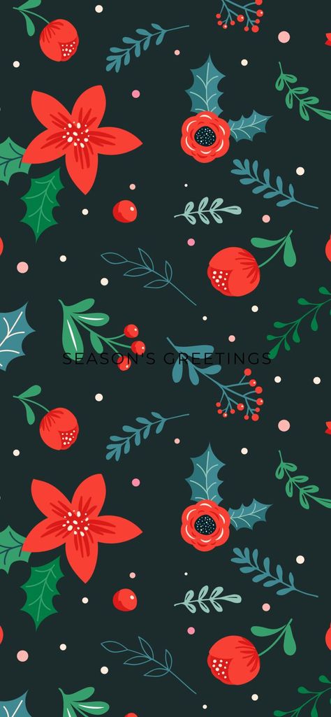 Poinsettia Wallpaper, Creative Wrapping, Cellphone Background, Xmas Wallpaper, Pattern Design Inspiration, Cute Christmas Wallpaper, Simple Phone Wallpapers, Holiday Wallpaper, Watch Wallpaper