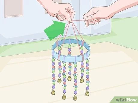 Glass Bead Wind Chimes Diy, How To Make Beaded Wind Chimes, Diy Windchimes Ideas Unique, How To Make A Windchime, Outdoor Bead Crafts, Garden Sun Catchers Diy, Easy Crafts With Beads, How To Make Beaded Suncatchers, Diy Crystal Hanging Decor